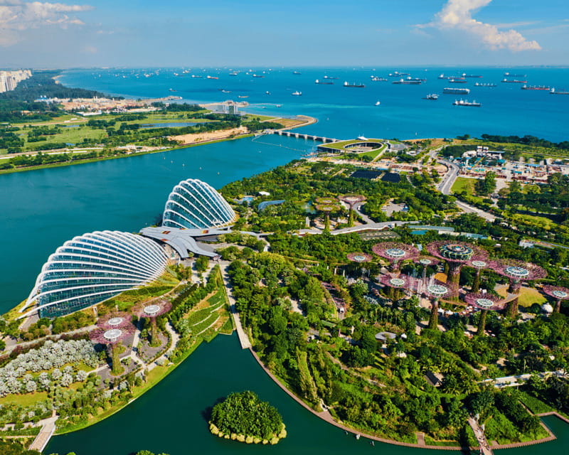Singapore: Gardens by the Bay & Jurassic World with Pickup - Satay by the Bay dinner: grilled skewers and Hokkien Mee