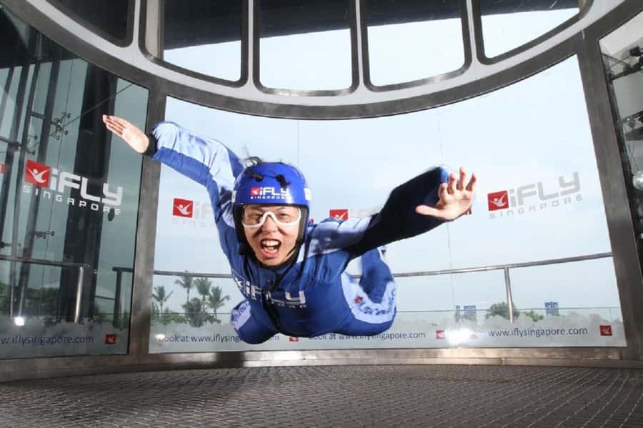 Singapore: I-Fly Indoor E-Ticket for 2 Skydives - What you get besides the thrill: gear, certificate, and real value