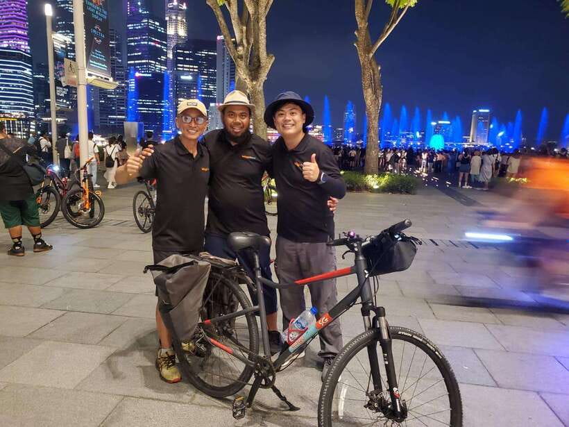 Singapore: Marina Bay Night Tour by Bicycle - National Stadium area: the wide-open city views without the steep climb