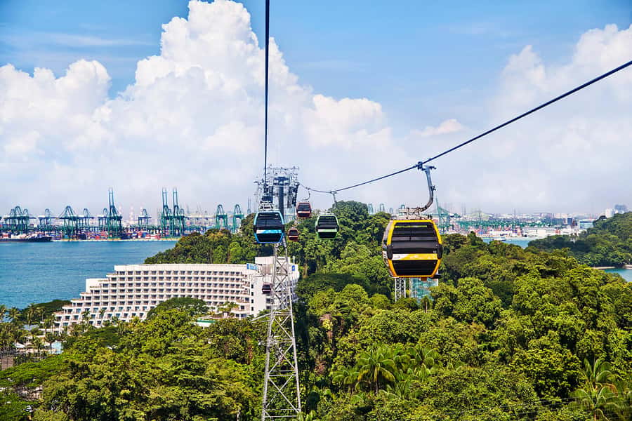 Singapore: Sentosa Cable Car Sky Pass Ticket - Sentosa from above: Imbiah Lookout and Merlion Station connections